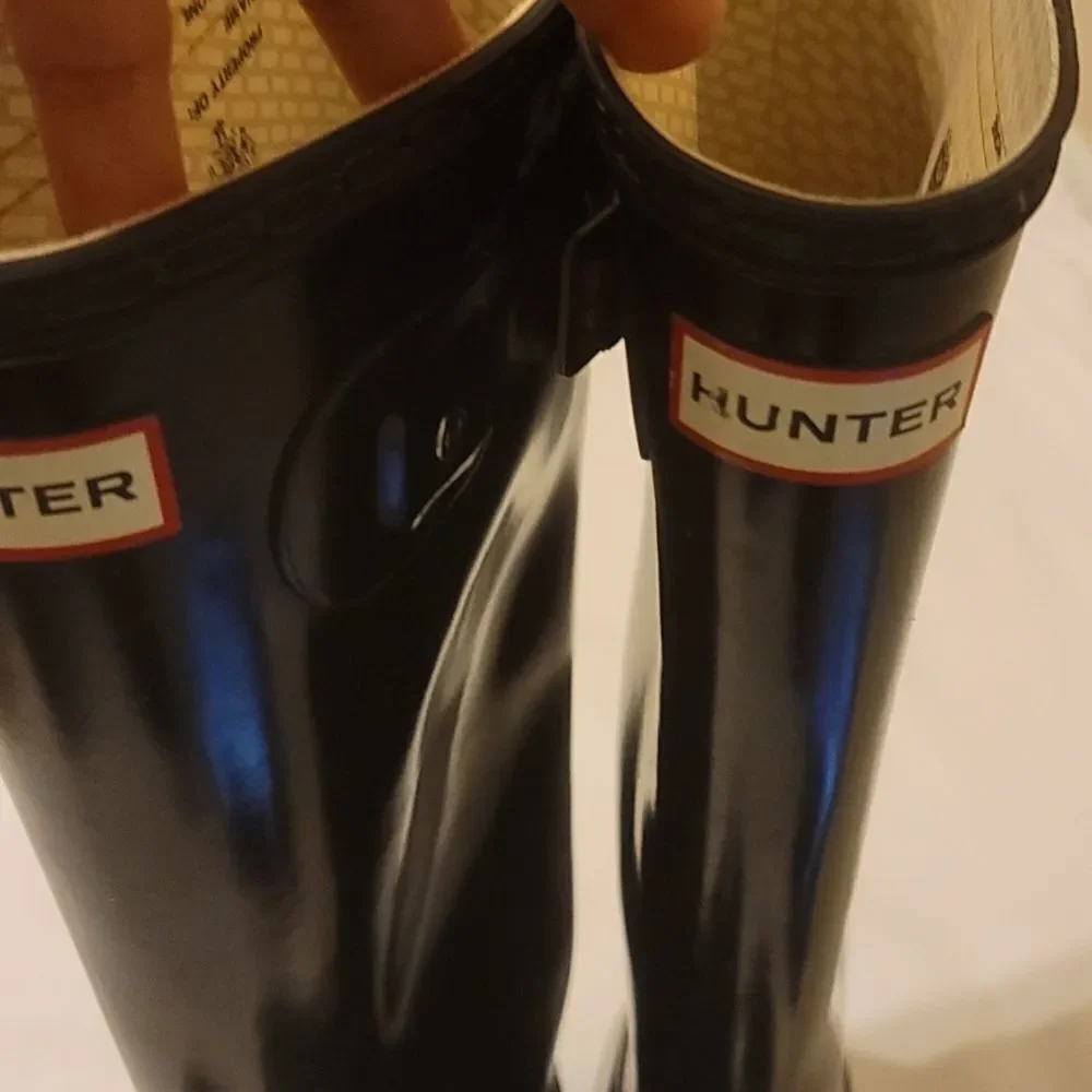 Hunter boots tall high gloss. Size 7